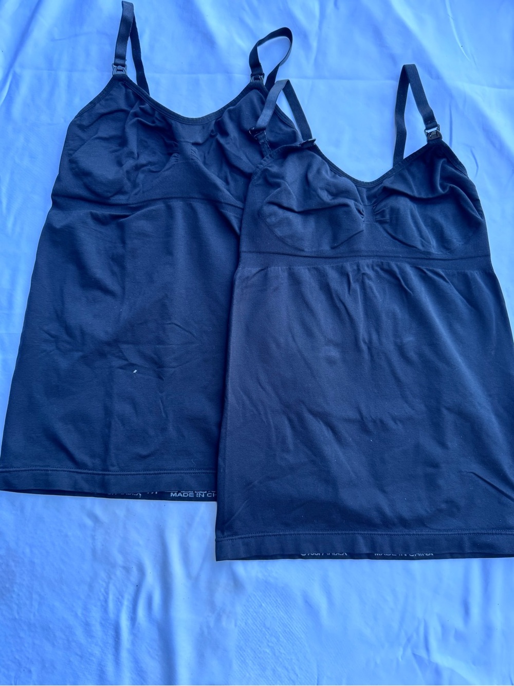 Black Women's Seamless Cami Slip - Pack of 2 Size Medium